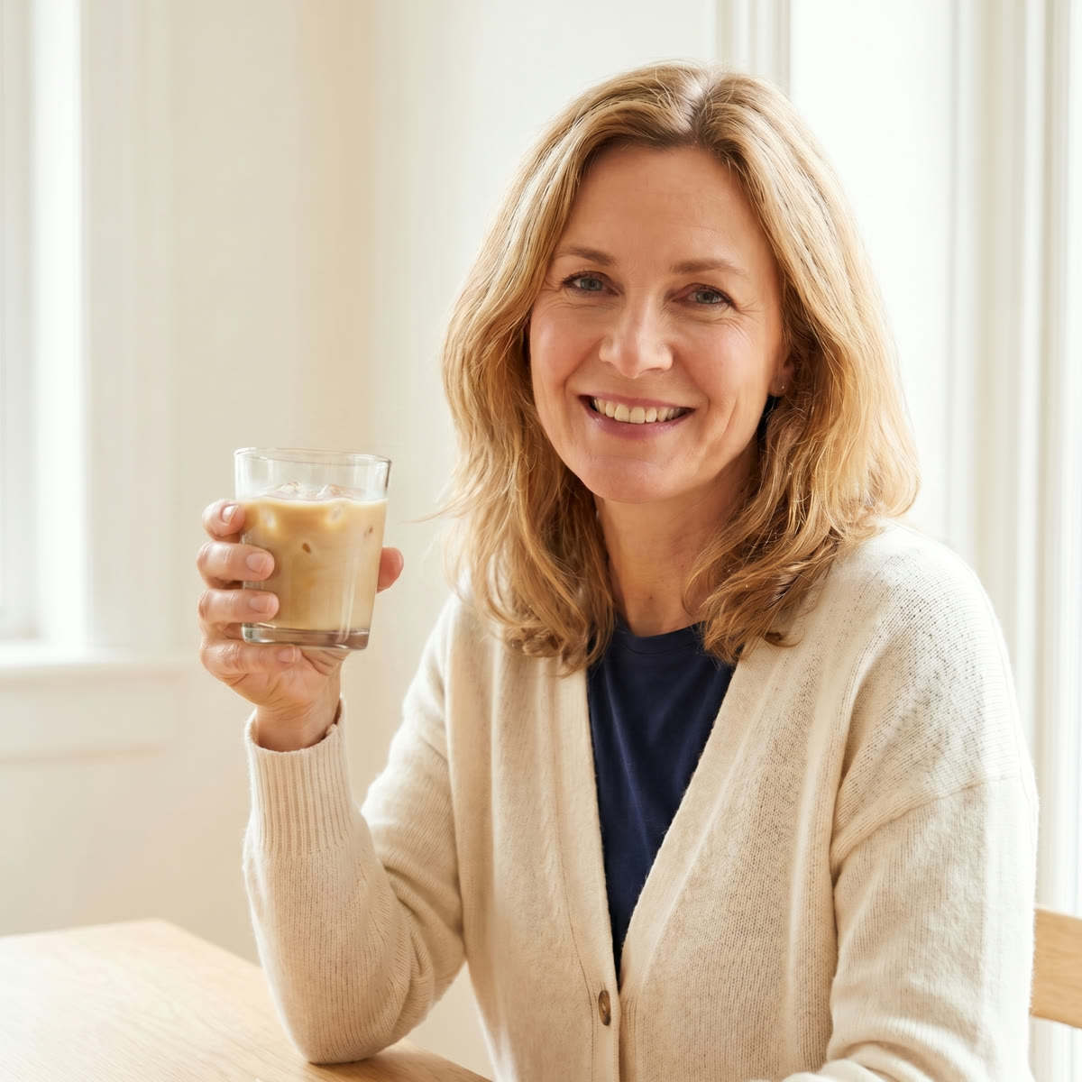 Woman enjoying a glass of water
