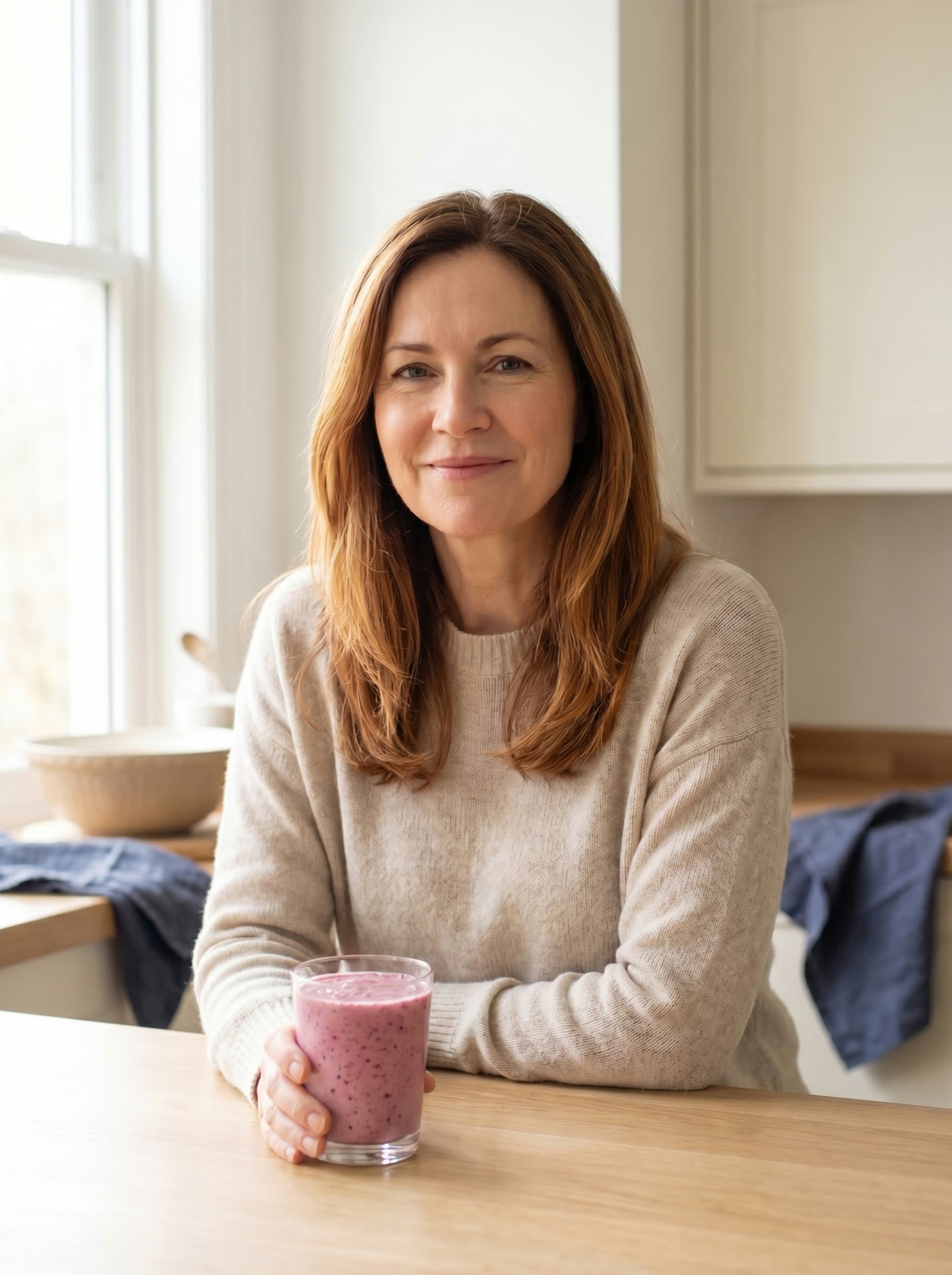 Woman alert and energised in the morning